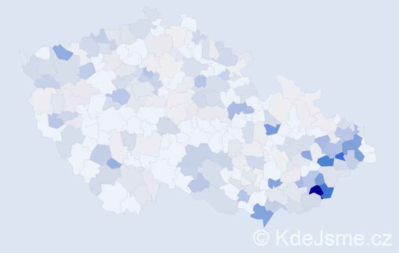 Příjmení: 'Bačová', počet výskytů 854 v celé ČR