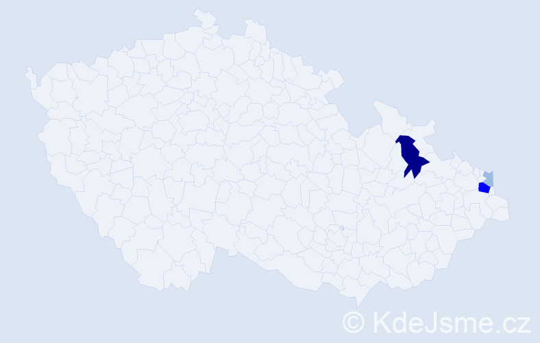 Příjmení: 'Tiahniboková', počet výskytů 8 v celé ČR
