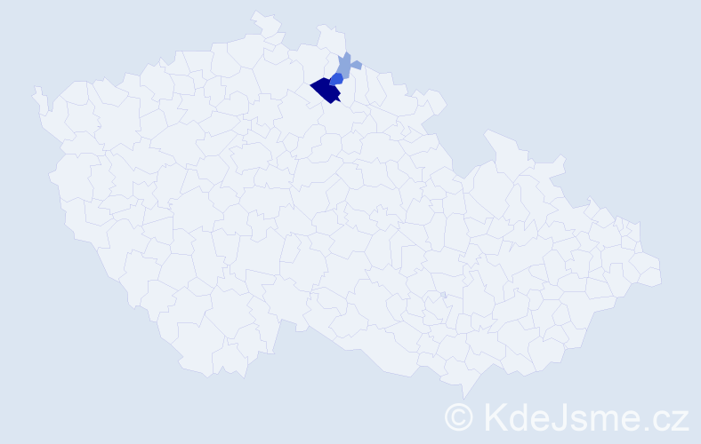 Příjmení: 'Klickanič', počet výskytů 9 v celé ČR