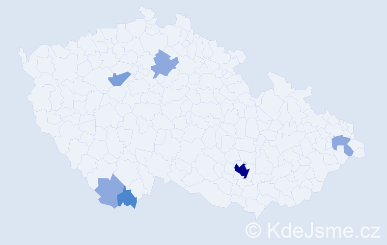 Příjmení: 'Marošiová', počet výskytů 15 v celé ČR