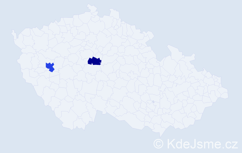 Příjmení: 'Valček', počet výskytů 5 v celé ČR