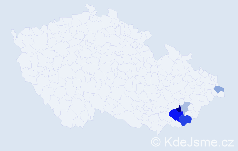Příjmení: 'Kurtanská', počet výskytů 13 v celé ČR