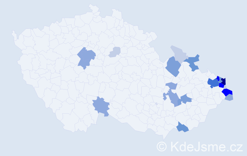 Příjmení: 'Krzystek', počet výskytů 75 v celé ČR