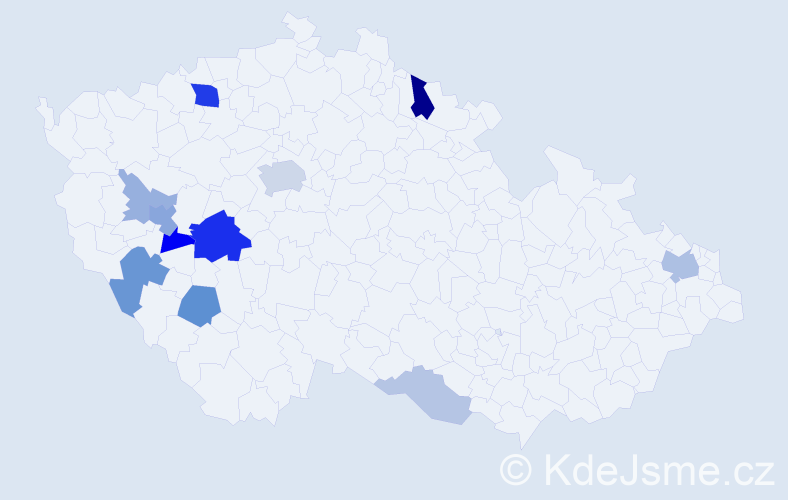 Příjmení: 'Nehézová', počet výskytů 31 v celé ČR