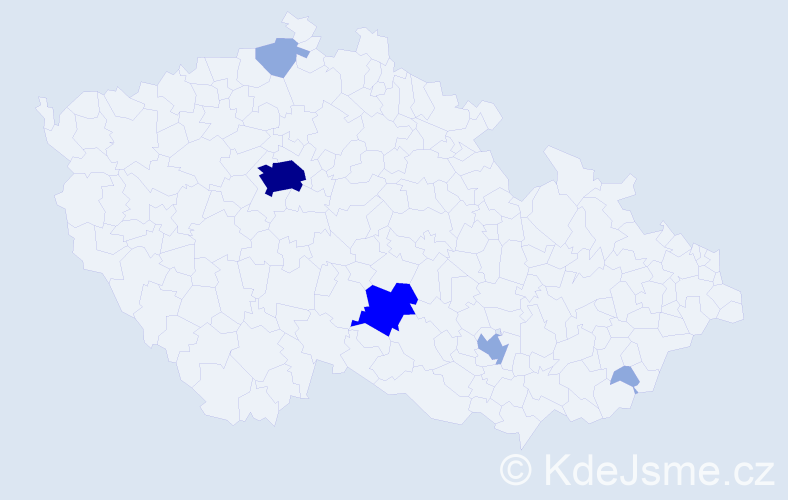 Příjmení: 'Činčár', počet výskytů 12 v celé ČR