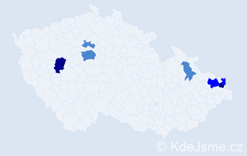Příjmení: 'Čamaj', počet výskytů 14 v celé ČR