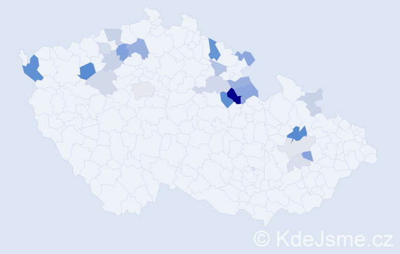 Příjmení: 'Učíková', počet výskytů 48 v celé ČR