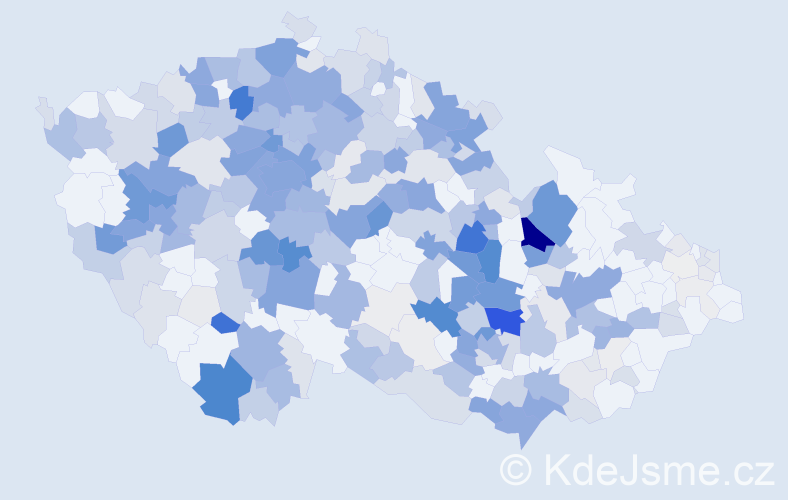 Příjmení: 'Šváb', počet výskytů 1269 v celé ČR