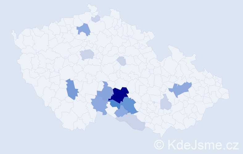Příjmení: 'Kochrda', počet výskytů 44 v celé ČR