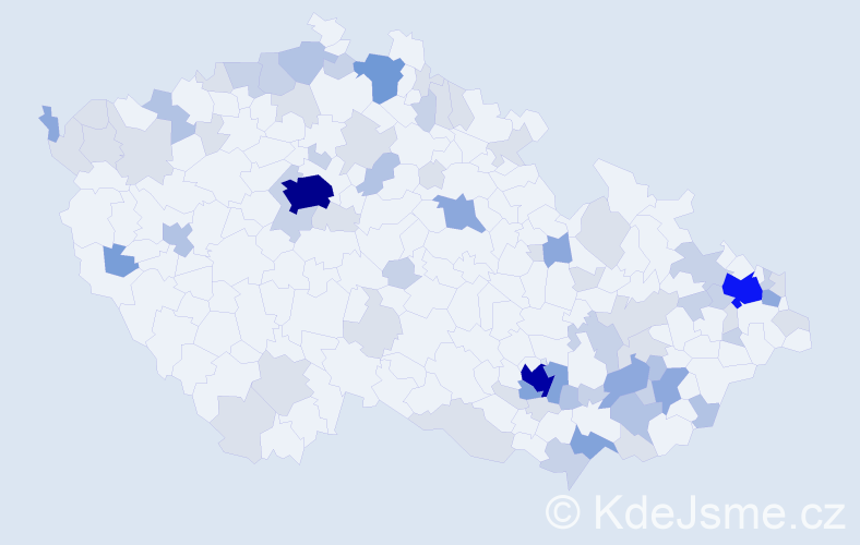 Příjmení: 'Barta', počet výskytů 204 v celé ČR