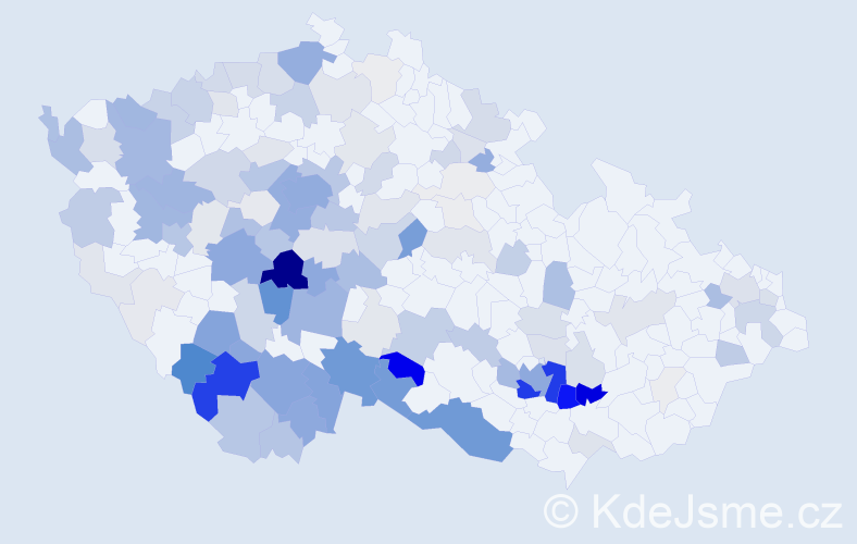 Příjmení: 'Neužil', počet výskytů 588 v celé ČR