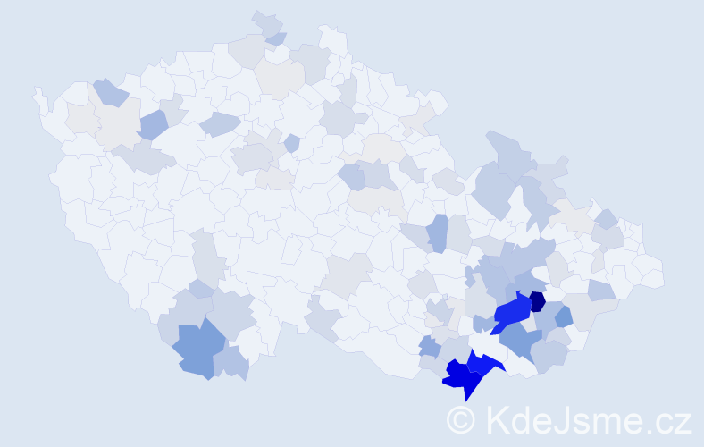 Příjmení: 'Úlehla', počet výskytů 347 v celé ČR