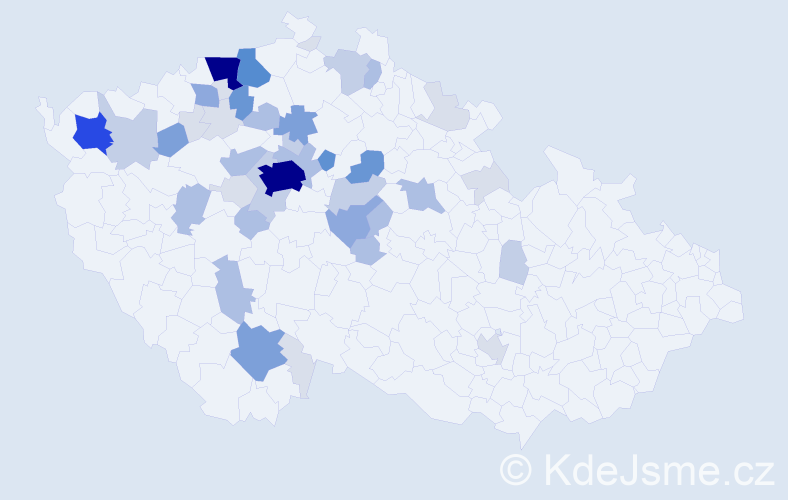 Příjmení: 'Poborská', počet výskytů 170 v celé ČR