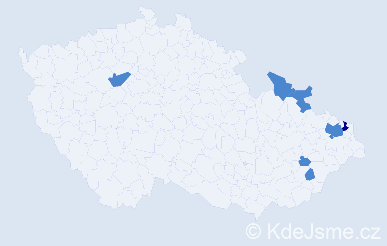 Příjmení: 'Matvejová', počet výskytů 9 v celé ČR