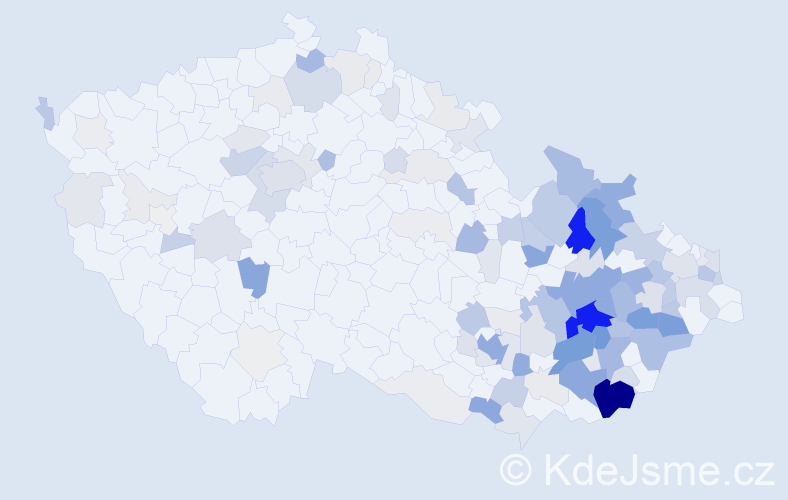 Příjmení: 'Ondrušková', počet výskytů 497 v celé ČR