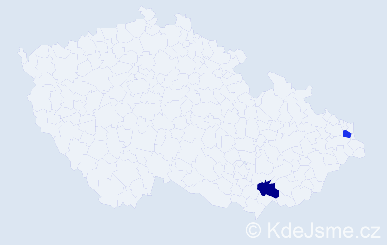 Příjmení: 'Trimaj', počet výskytů 4 v celé ČR