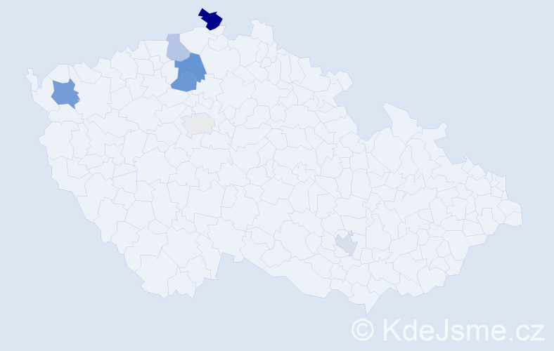 Příjmení: 'Hiekeová', počet výskytů 11 v celé ČR