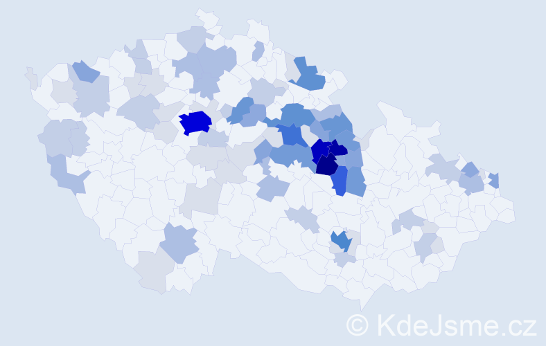 Příjmení: 'Kroulíková', počet výskytů 288 v celé ČR