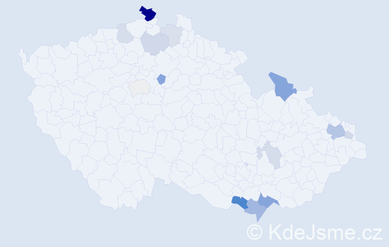Příjmení: 'Kolompár', počet výskytů 28 v celé ČR