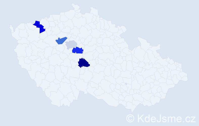 Příjmení: 'Kožnerová', počet výskytů 16 v celé ČR