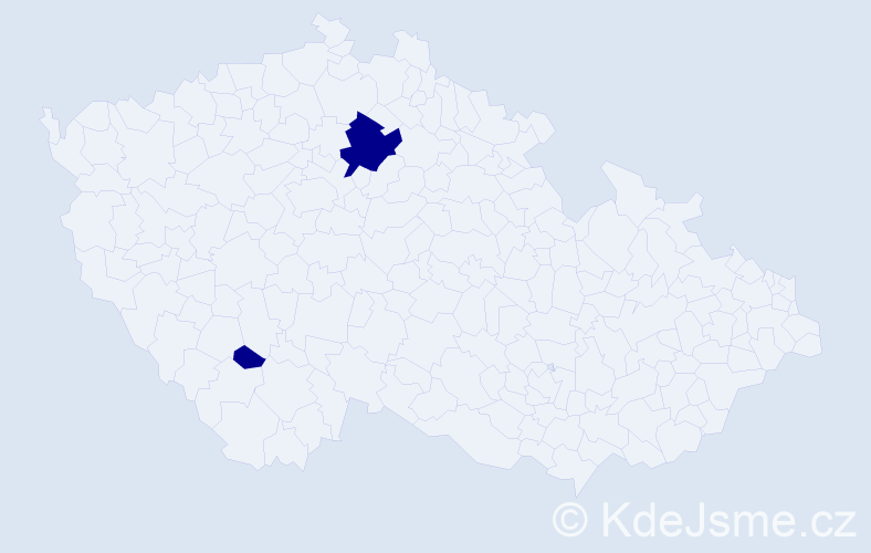 Příjmení: 'Danáč', počet výskytů 2 v celé ČR