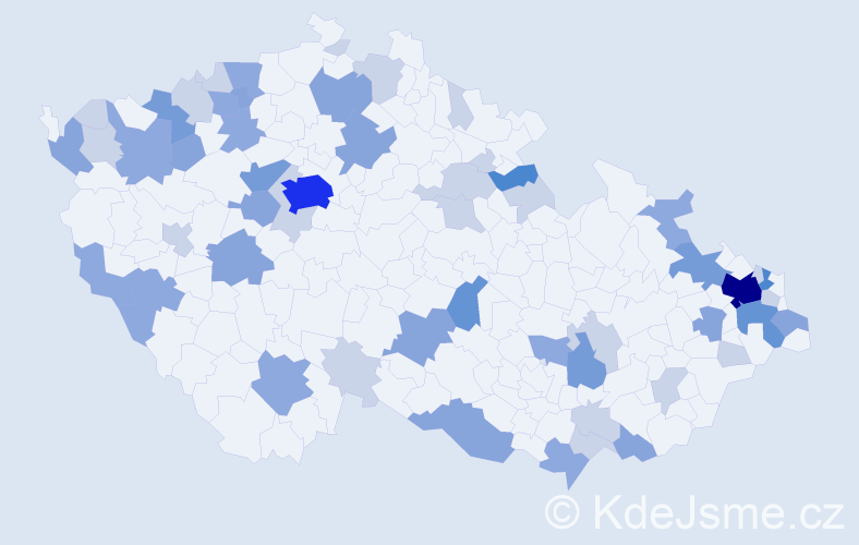 Příjmení: 'Takácsová', počet výskytů 137 v celé ČR
