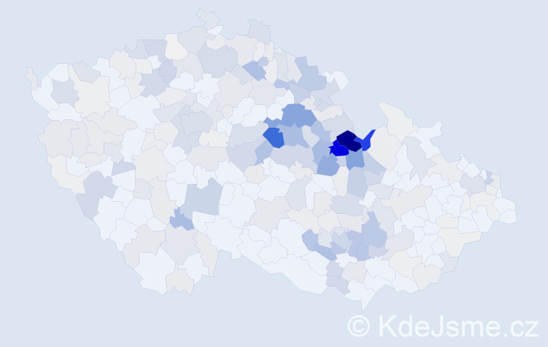 Příjmení: 'Kalousek', počet výskytů 927 v celé ČR