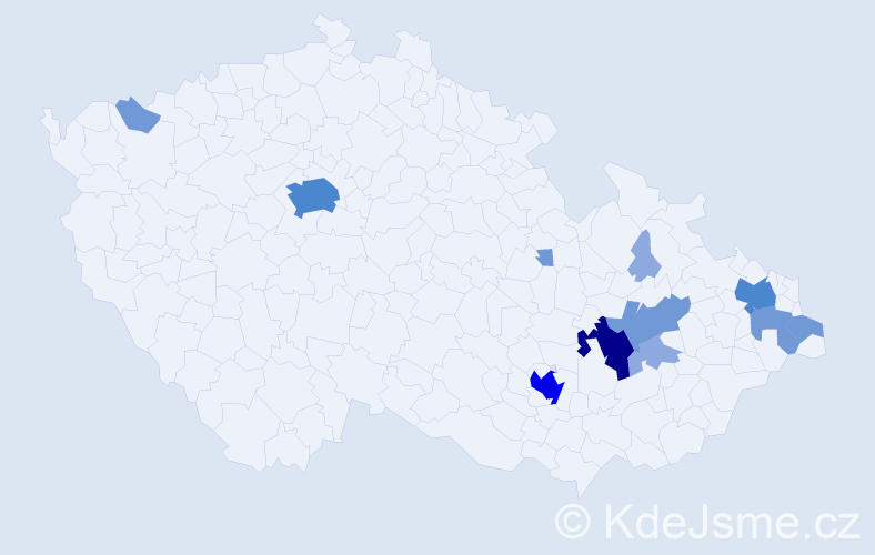 Příjmení: 'Balcaříková', počet výskytů 29 v celé ČR