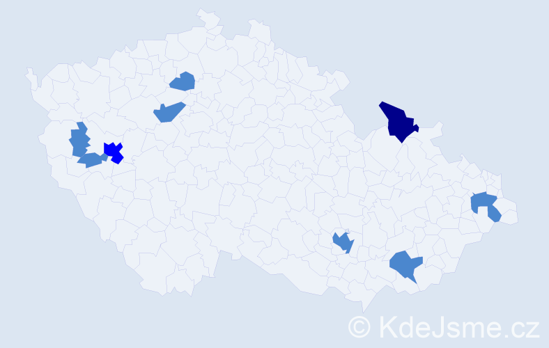 Příjmení: 'Galdun', počet výskytů 12 v celé ČR