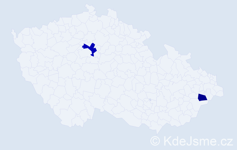 Příjmení: 'Aitken', počet výskytů 3 v celé ČR