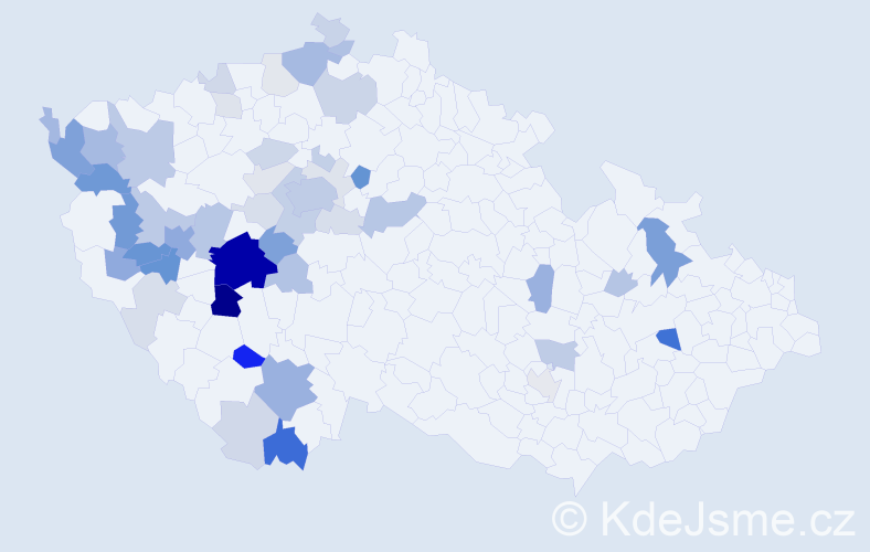 Příjmení: 'Mora', počet výskytů 149 v celé ČR