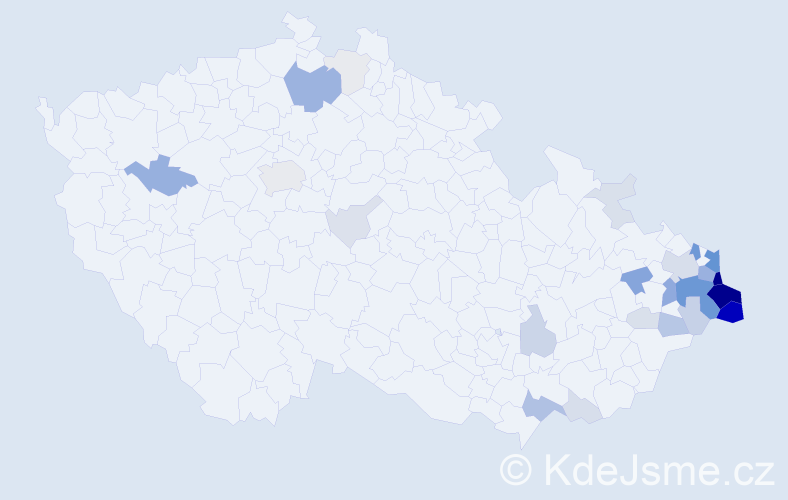 Příjmení: 'Dordová', počet výskytů 129 v celé ČR