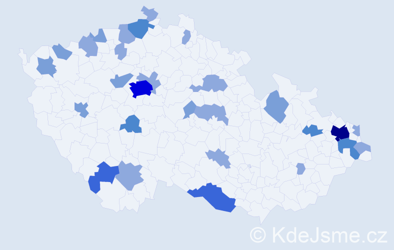Příjmení: 'Nemeth', počet výskytů 60 v celé ČR