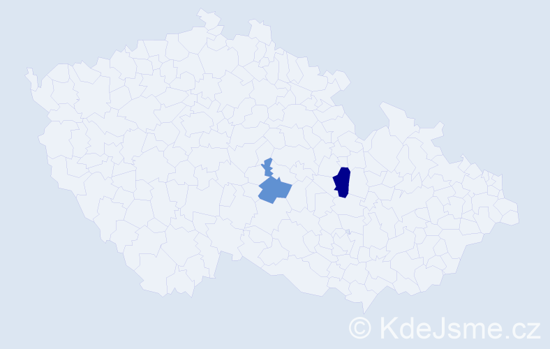 Příjmení: 'Sánta', počet výskytů 5 v celé ČR