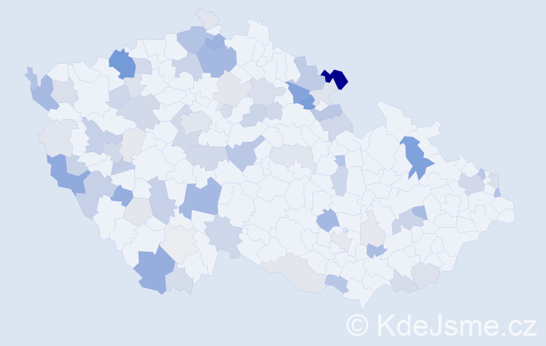 Příjmení: 'Pušková', počet výskytů 263 v celé ČR