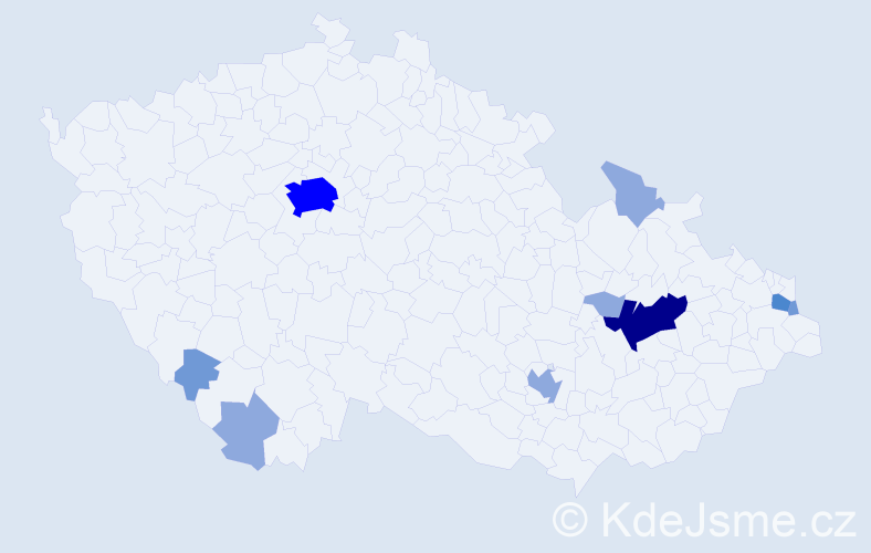 Příjmení: 'Prochaska', počet výskytů 21 v celé ČR