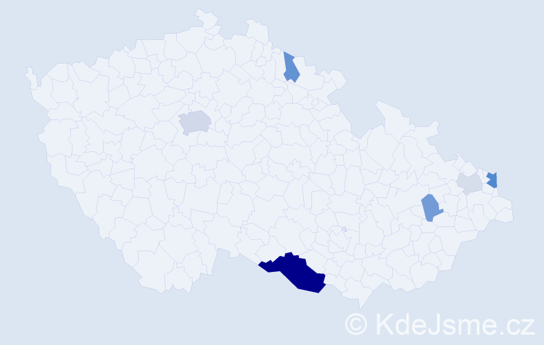 Příjmení: 'Kello', počet výskytů 17 v celé ČR