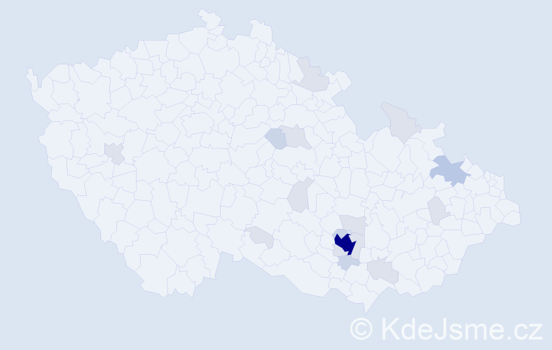 Příjmení: 'Trkanová', počet výskytů 46 v celé ČR