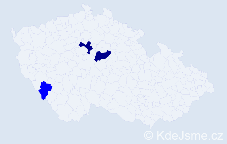 Příjmení: 'Burďáčková', počet výskytů 5 v celé ČR