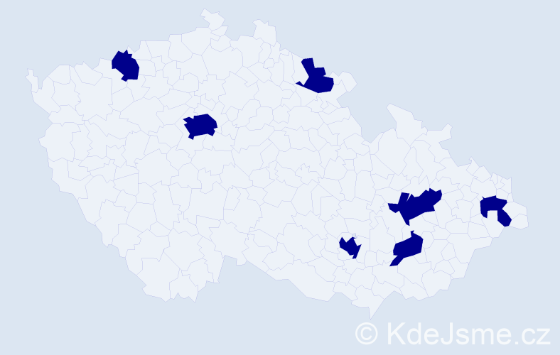 Příjmení: 'Alexejev', počet výskytů 7 v celé ČR