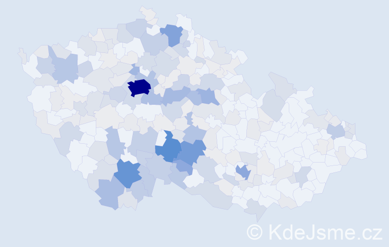 Příjmení: 'Bína', počet výskytů 885 v celé ČR