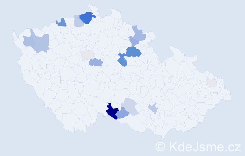 Příjmení: 'Klemera', počet výskytů 48 v celé ČR