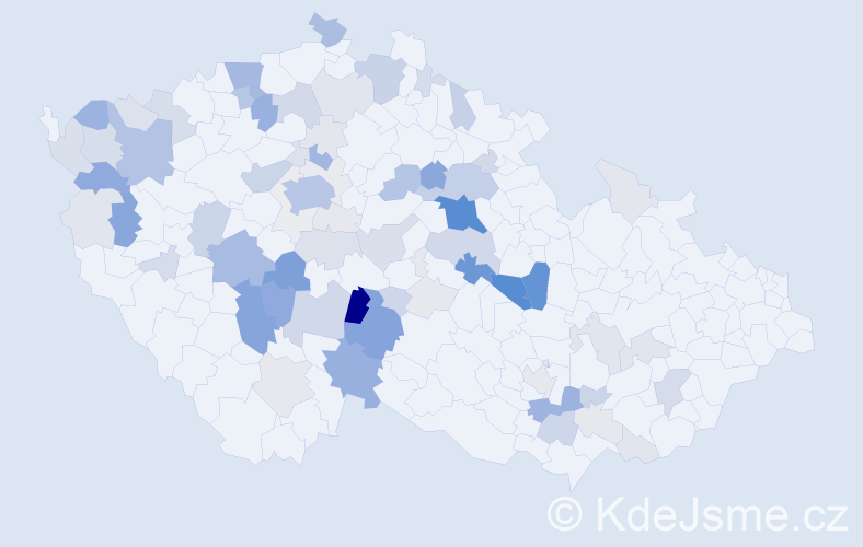 Příjmení: 'Chvála', počet výskytů 307 v celé ČR