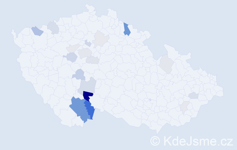 Příjmení: 'Nestávalová', počet výskytů 70 v celé ČR