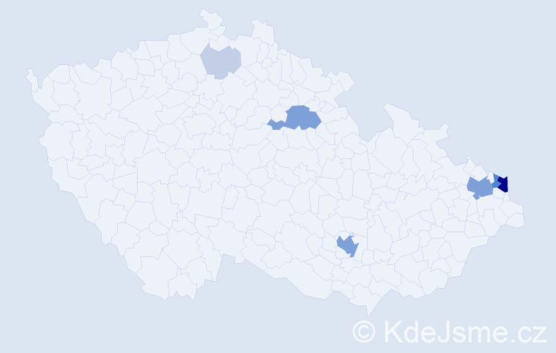 Příjmení: 'Mirová', počet výskytů 26 v celé ČR