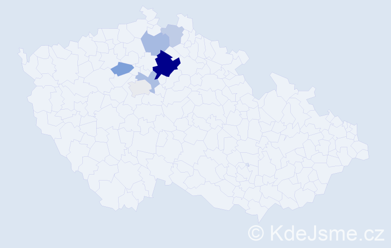 Příjmení: 'Sojovský', počet výskytů 13 v celé ČR