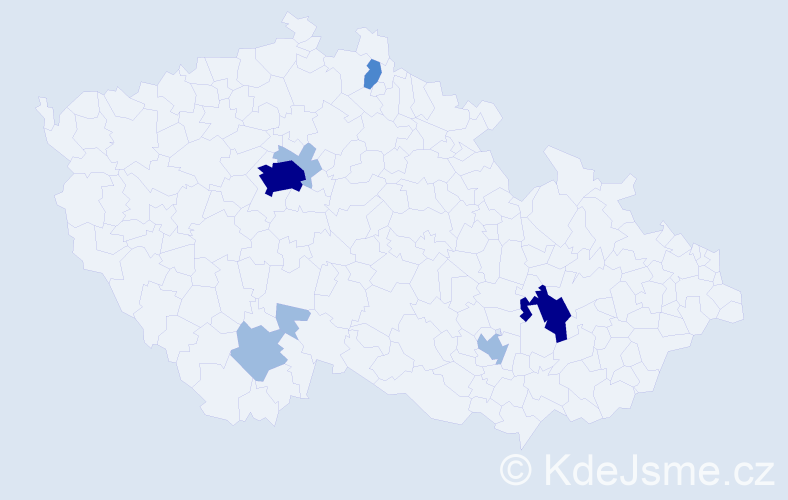 Příjmení: 'Roden', počet výskytů 14 v celé ČR