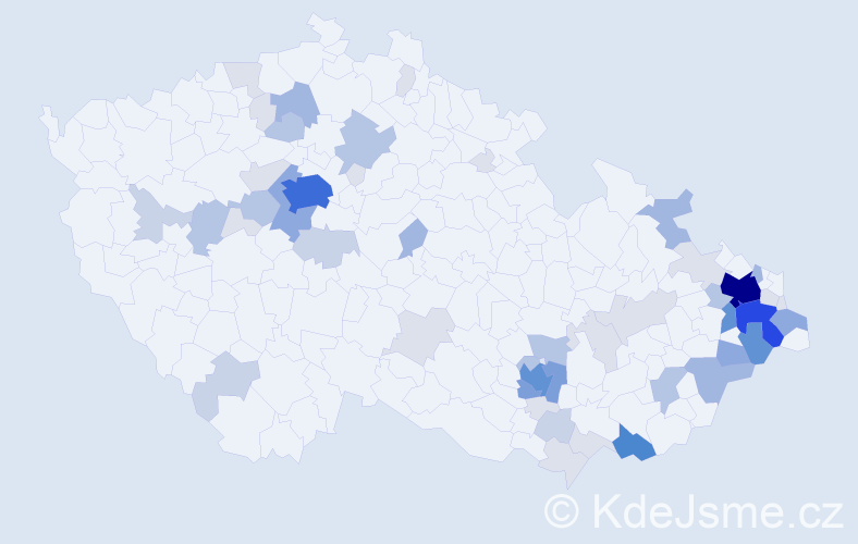 Příjmení: 'Klepáč', počet výskytů 187 v celé ČR