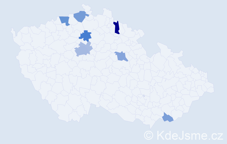 Příjmení: 'Kalfař', počet výskytů 22 v celé ČR