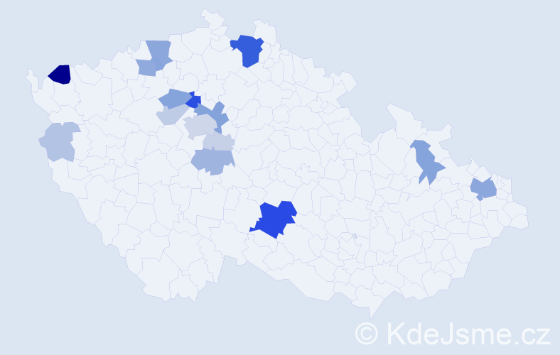 Příjmení: 'Kaliášová', počet výskytů 72 v celé ČR